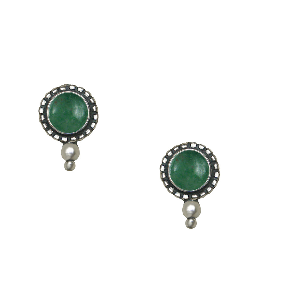 Sterling Silver Little Jade Post Stud Earrings